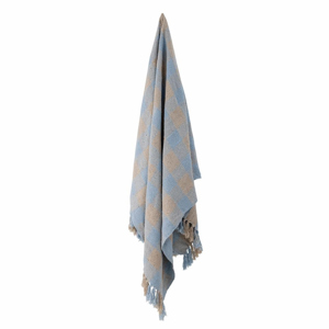 Bloomingville Recycled Cotton Largs Throw Blue